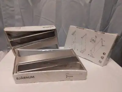 NEW IKEA Bjarnum Shelf Brackets 7.5” Aluminum, View more