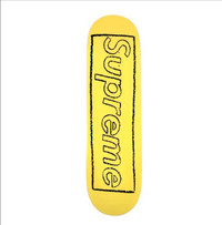 Supreme KAWS Chalk Logo Yellow Skateboard Deck