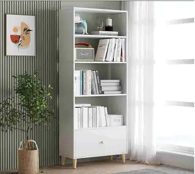 Modern White Bookcase with Storage Cabinet 50*29.8*180cm, View more