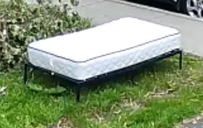 single bed frame with mattress- mint condition, View more