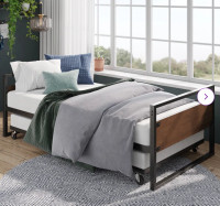 Bamboo and Metal Twin Trundle Bed + Mattresses Included!!!