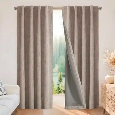 Blackout Curtains Bundle – Curtains, Rod & Tiebacks, View more