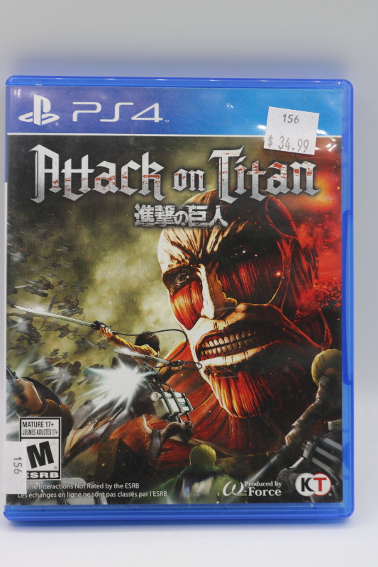 Tecmo Koei Attack on Titan-PlayStation 4 (#156) in Sony Playstation 4 in City of Halifax