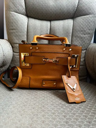 Valentino Rockstud Handbag – Mustard Yellow Pebble Leather, View more