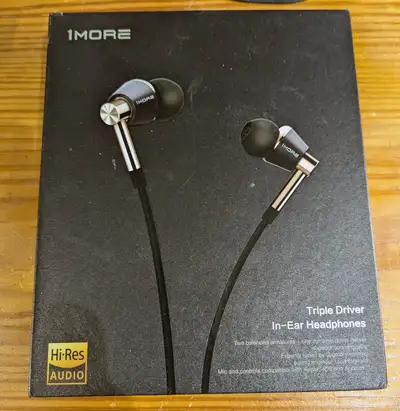 1MORE E1001 Triple Driver In Ear  Earphones Hi-Res Gold New NIB, View more
