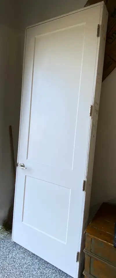 ONE Brand new unused 8 ft. tall SOLID CORE Shaker style wood door(No Hardware) Paint colour is Benja...