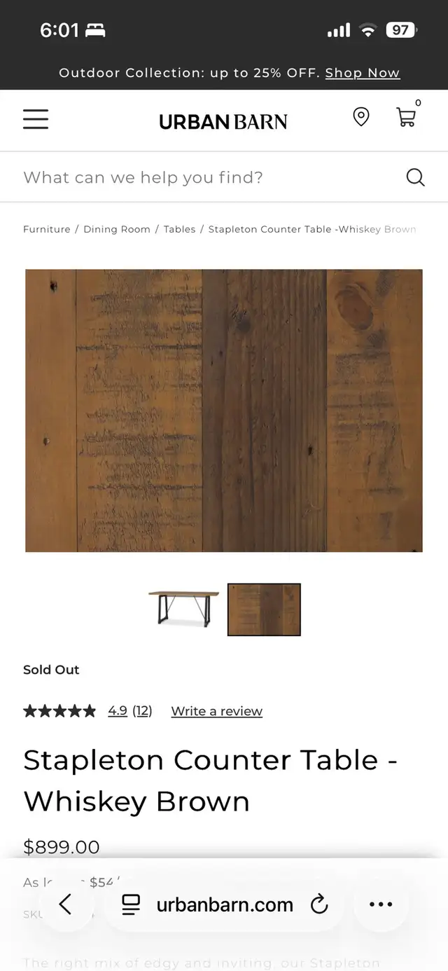Urban Barn Table in Dining Tables & Sets in Ottawa - Image 3