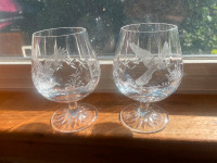 Vintage set of whiskey glasses. Crystal . Set of two.