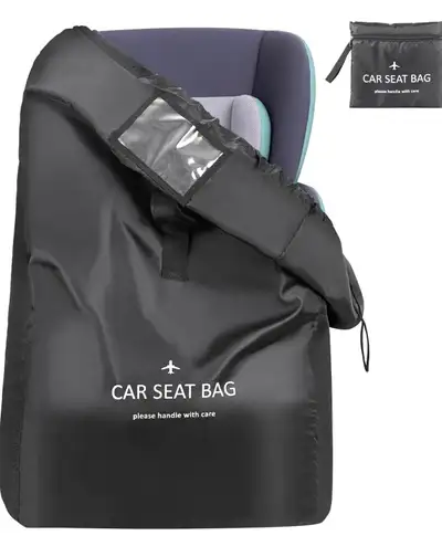 Car Seat Travel Bag - Universal Size - Shoulder Strap - Black, View more