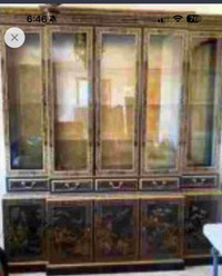 Dream Heritage Chinoiserie Decorated Breakfront China Cabinet