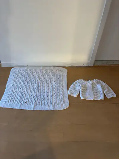 In good condition. Size of the blanket is 32.5” X 28”.