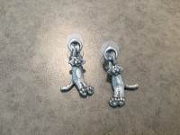 VINTAGE * PEWTER * ‘HANG IN THERE BABY’ EARRINGS * Signed JJ