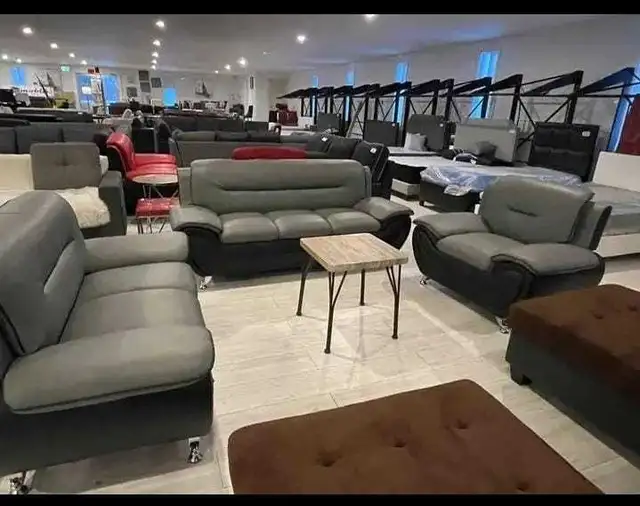 3piece sofa set leather free home delivery available  in Couches & Futons in Longueuil / South Shore - Image 2