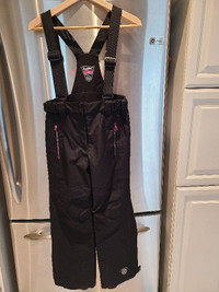 Killtec black suspendered ski pants, Girls size 10