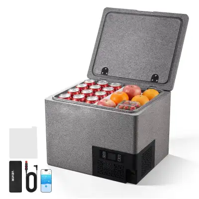 VEVOR 12 Volt Refrigerator, 42.3 QT/ 40L Car Fridge, Portable Ultra-Light EPP Freezer, APP Control E...