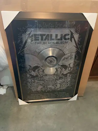METALLICA The Black Album With Platinum Record . 39” by 27.5”. …