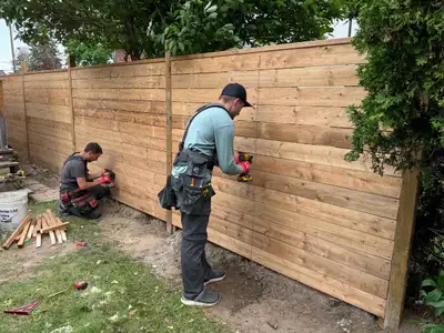 Fence Deck Fencing Railing Fence installation Wooden Fence Fence Post Privacy fence deck builder Dec...