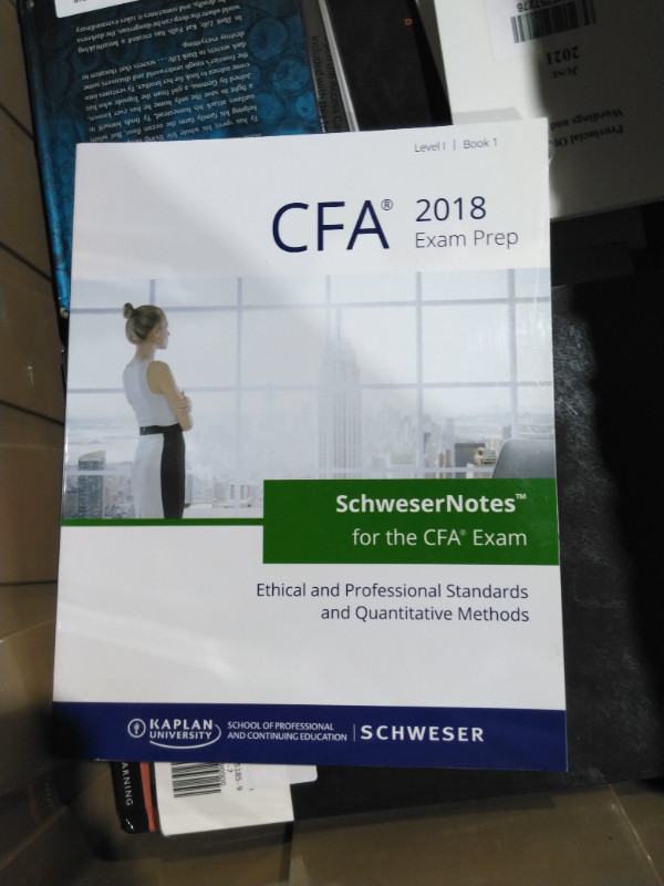 SchweserNotes for CFA Exam 2018 Level 1 Book 1 in Textbooks in City of Toronto