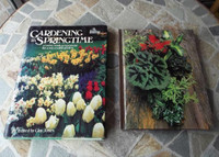 Glass Vase & Hardcover Gardening Books