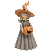 Witch Girl with Pumpkin 18" Figure Halloween Decor NEW MINT
