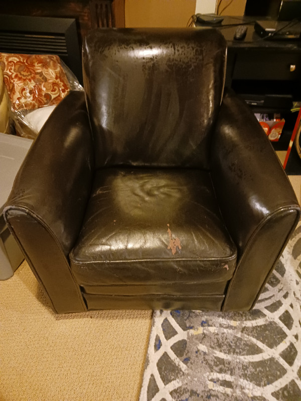 Black Armchairs w/ Bonded Leather in Chairs & Recliners in Kelowna