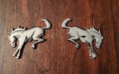 Ford Bronco fender or tailgate metal chrome emblems. Left and right. New. Peel and stick. Asking $15...