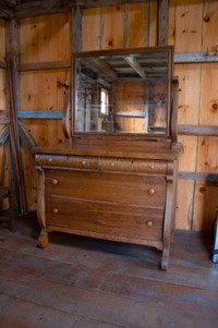 Antique Oak Dresser with swivel mirror for sale