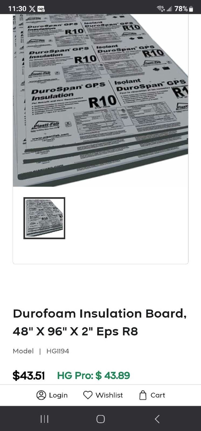 Durofoam plasti-fab 2"4'x8' foam board in Other in Oshawa / Durham Region - Image 2