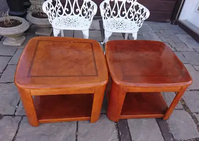 Vintage Solid Wood End Tables, View more