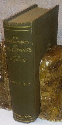 1891 Poetical Works of Mrs. HEMANS Antique Literature Book