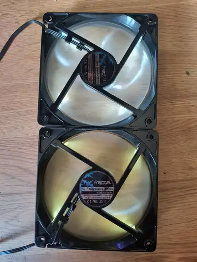 2 Fractal Design Silent Series LL 120mm Fans (White & Yellow), View more