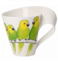 Magnifique tasse motif perroquets verts - collection