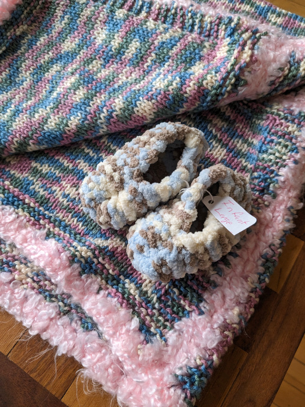 Handmade Baby Blanket + Booties in Clothing - 0-3 Months in Edmonton