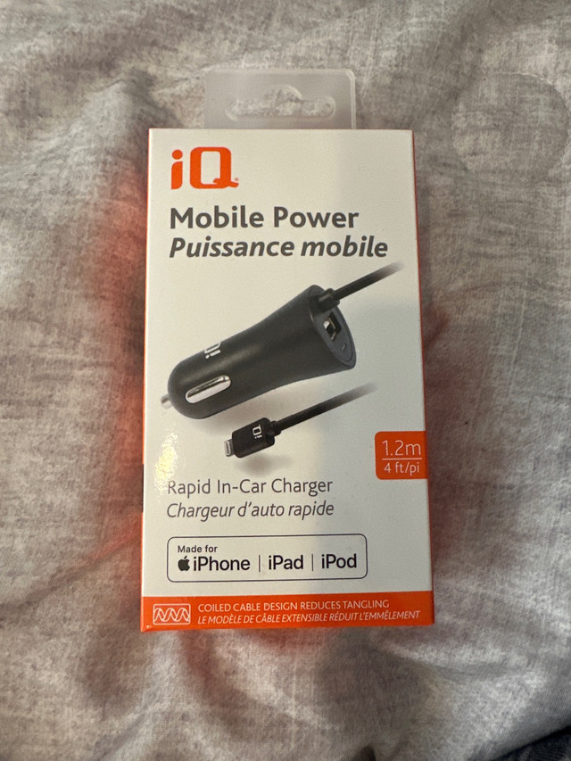iPhone car charger/USB - iQ Mobile Power (SEALED, NEVER OPENED) in Cell Phone Accessories in London