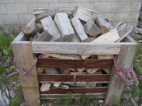 Ready to burn--large crate of seasoned wood-