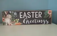 Easter Greetings wood décor plaque box sign