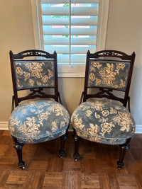 Victorian Upholstered Parlour Accent Chairs