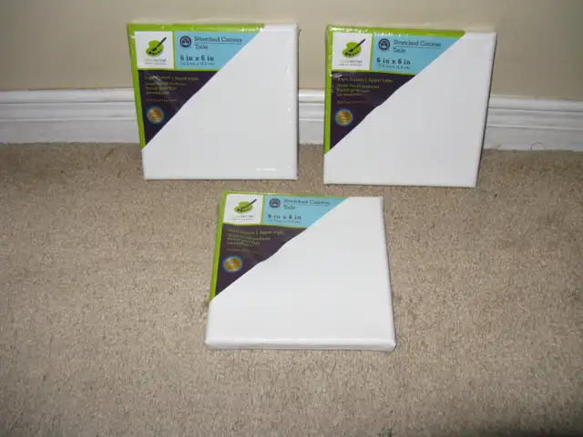 Stretched Artist Canvas 6" x 6" Lot of 3 New in Hobbies & Crafts in Mississauga / Peel Region - Image 2