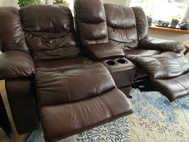 Italian leather sofa & chair  in Chairs & Recliners in Strathcona County - Image 2