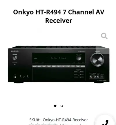 Ampli onkyo, bluetooth, en bonne condittion. 7.1 Modèle: Onkyo HT-R494 HDMI® 4 IN / 1 OUT FOR UltraH...
