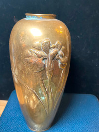 Japanese Bronze Vase Iris Design circa 1930