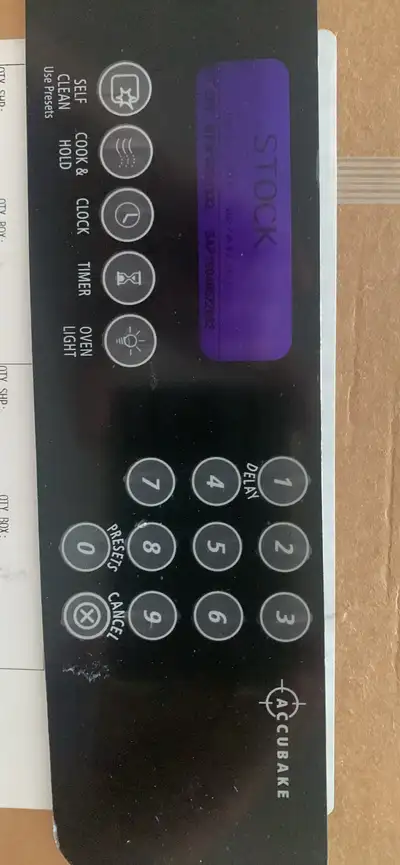 Membrane switch of a control panel for a whirlpool stove, View more