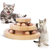 New Cat Toys, Cat Ball Toy, Wooden Cat Toy for Indoor Cats Inter