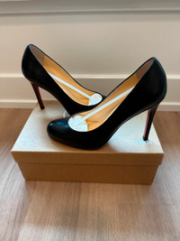 Christian Louboutin Simple Pumps 100mm in Black (SIZE 38)