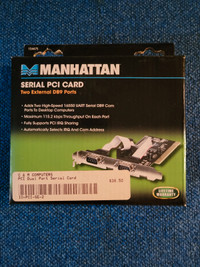 Dual DB9 pin PCI serial card NEW in box