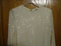 Haut de Soirée Blanc Neuve à Sequins Taille M / New Formal Dress
