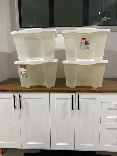 4 - 68L Clear Rubbermaid Totes, View more