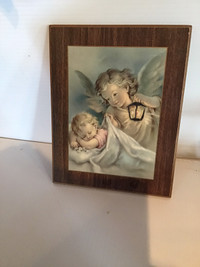 Cadre 7 x9” ange et enfant vintage