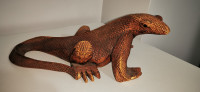 Wood Carved Lizard Sculpture Wood Carving Handmade Lizard Art