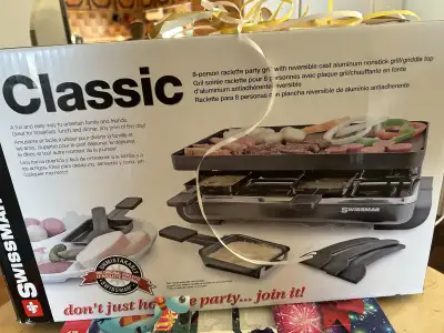 Indoor Grill 8 person reversible Swissmar Brand New, View more
